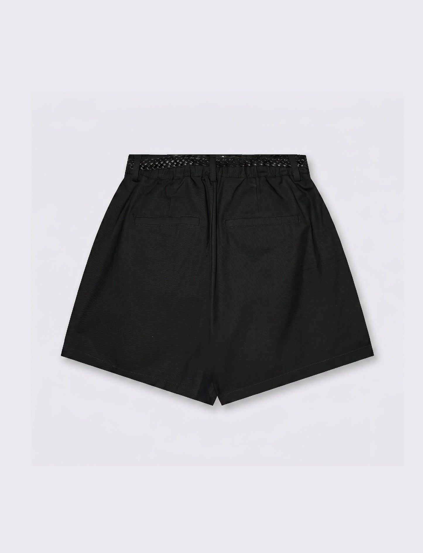 Bermuda con Cintura ed Elastico - Nero