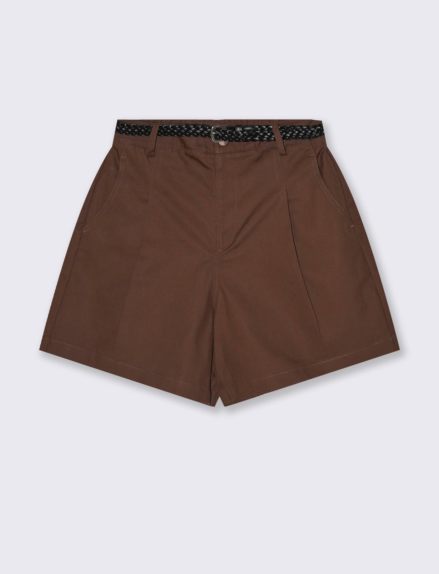 Bermuda con Cintura ed Elastico - Marrone cioccolato