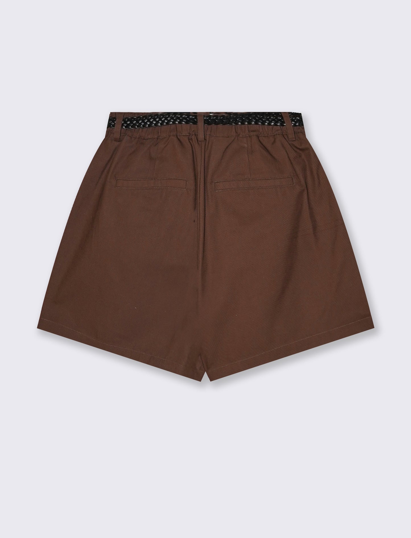 Bermuda con Cintura ed Elastico - Marrone cioccolato