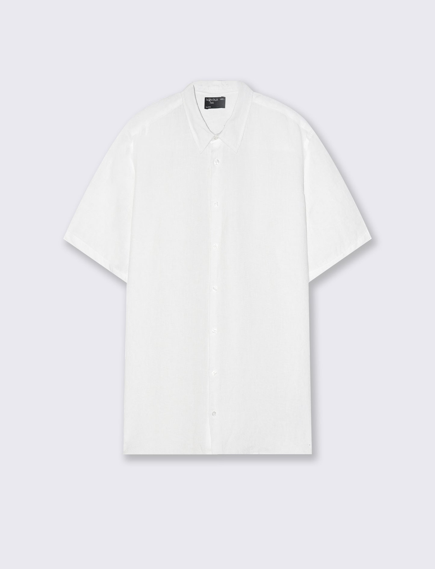 Camicia Lino Manica Corta Regular Fit - Bianco
