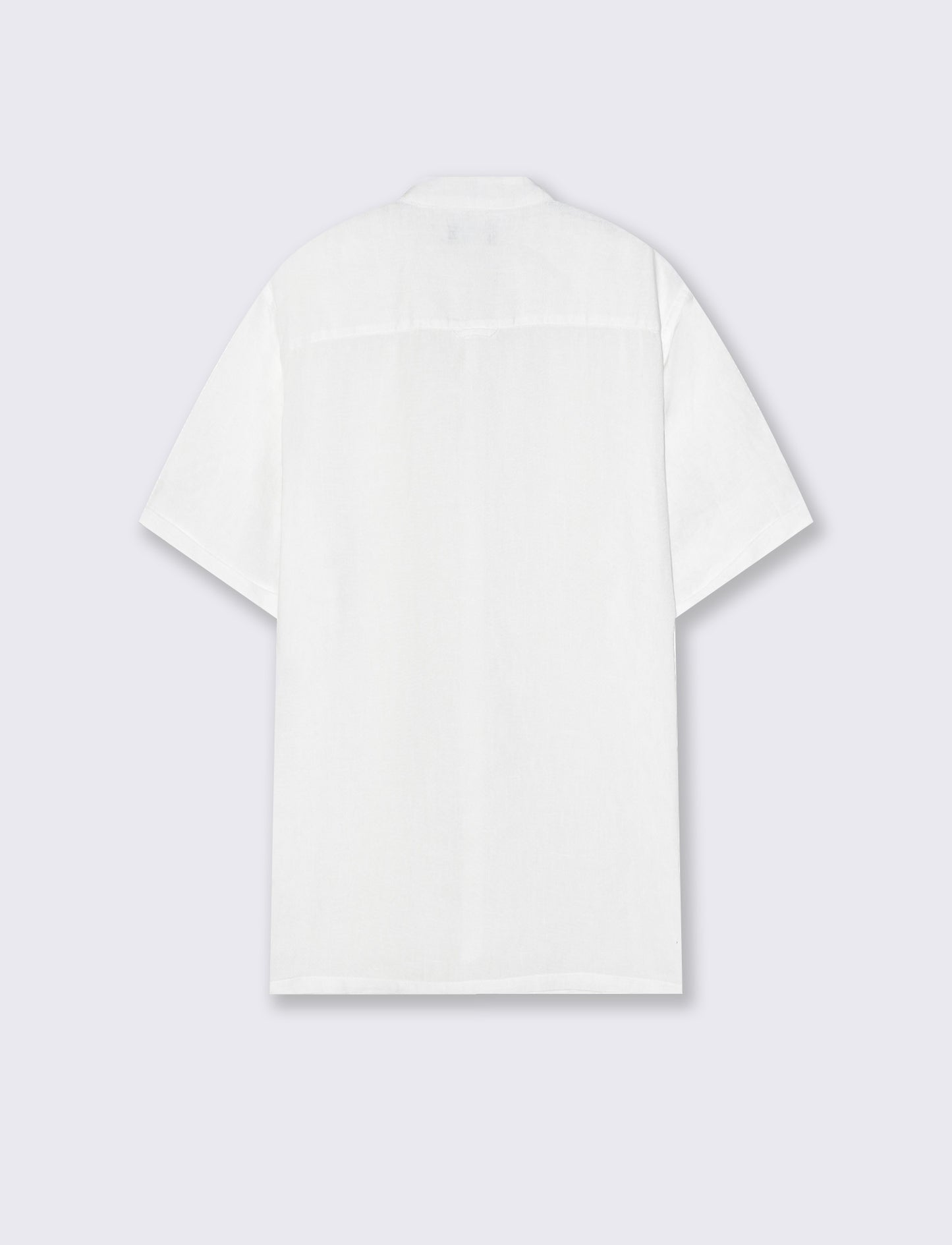 Camicia Lino Manica Corta Regular Fit - Bianco