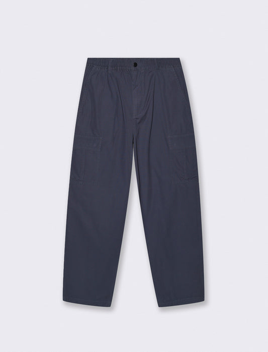 Baggy Cargo Pants in Cotton Rip Stop - Blue