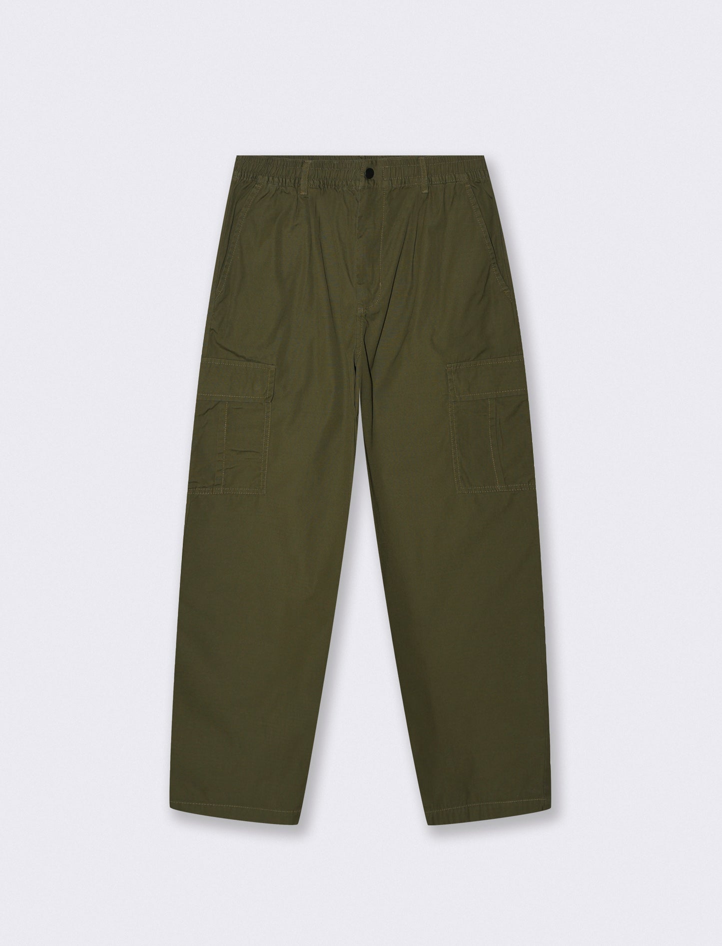 Baggy Cargo Pants in Cotton Rip Stop - Green