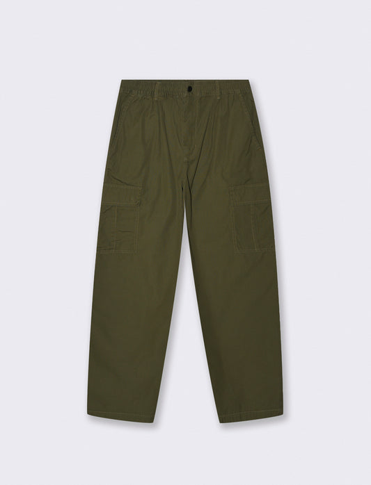 Baggy Cargo Pants in Cotton Rip Stop - Green