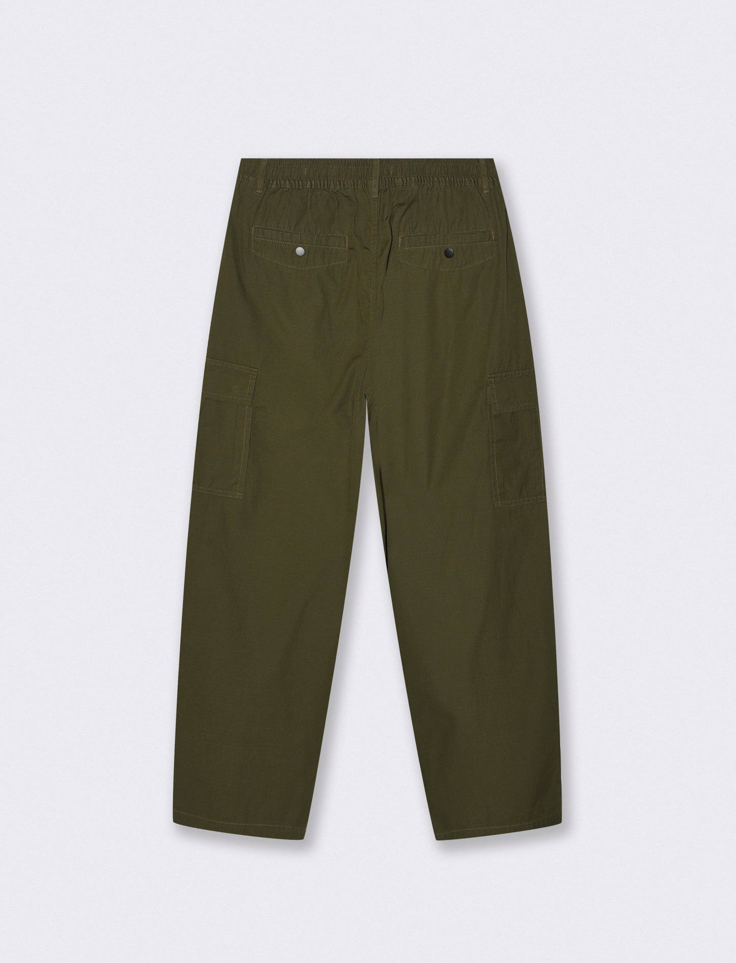 Baggy Cargo Pants in Cotton Rip Stop - Green