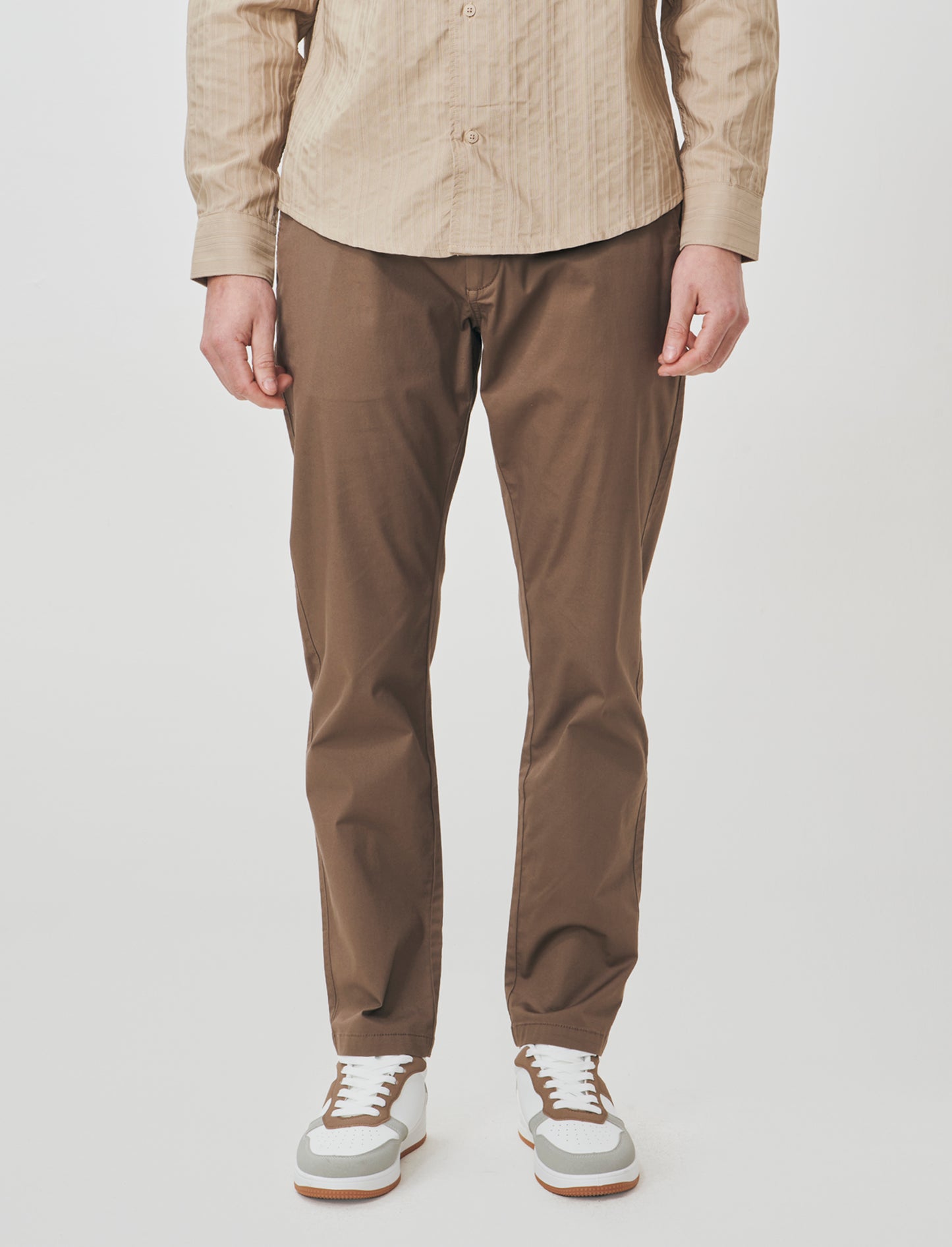 Pantaloni Chino Comfort Regular Fit - Grigio fango
