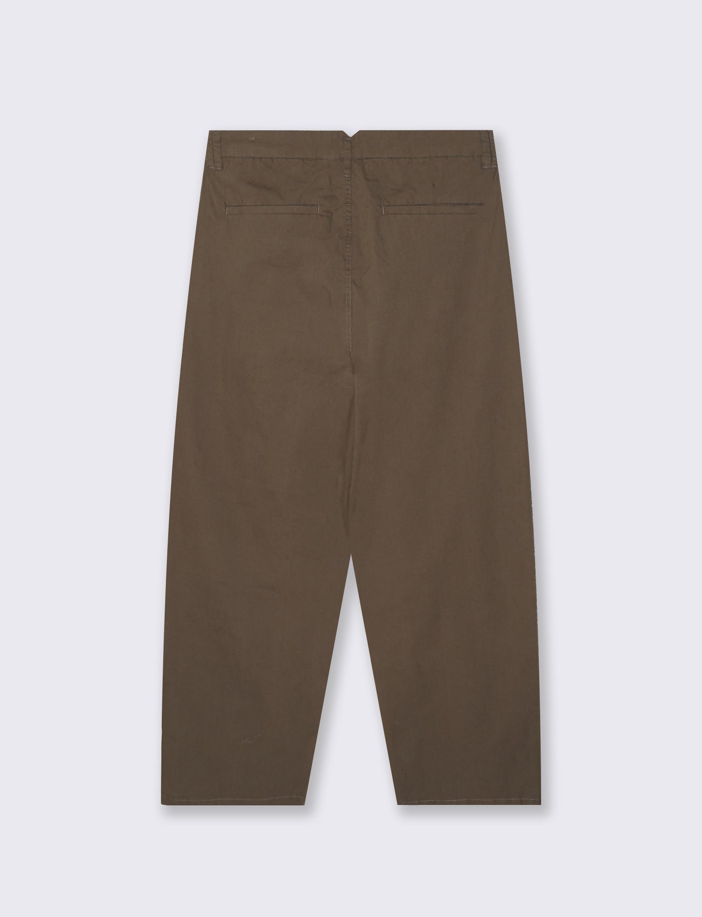 Pantaloni Chino Wide Leg in Popelin - Grigio fango