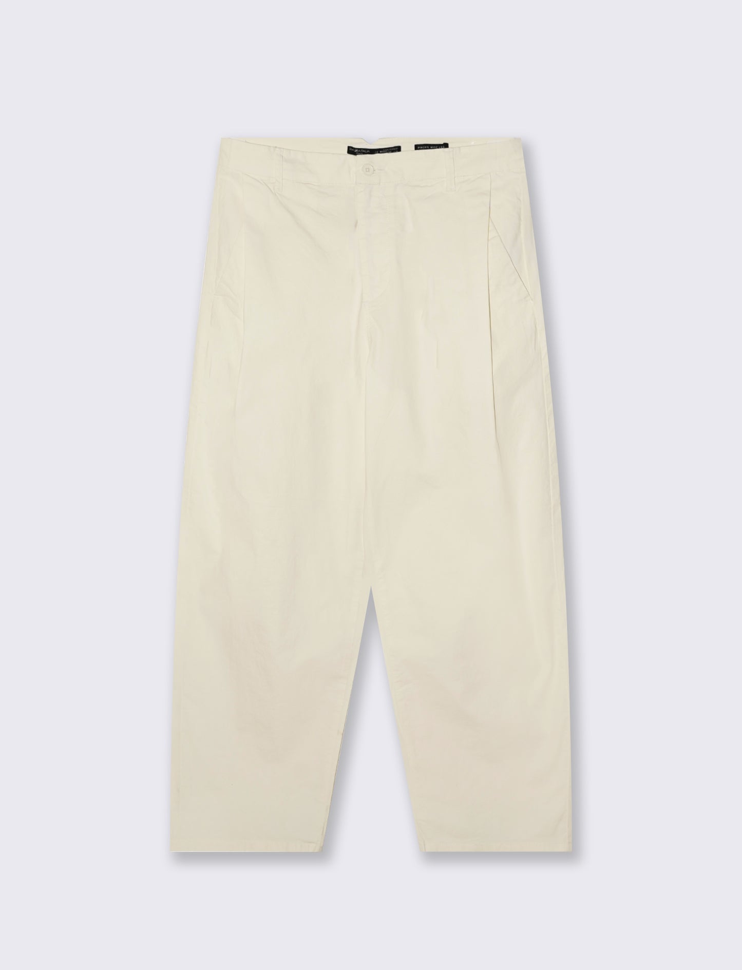 Wide Leg Chino Pants in Poplin - Beige