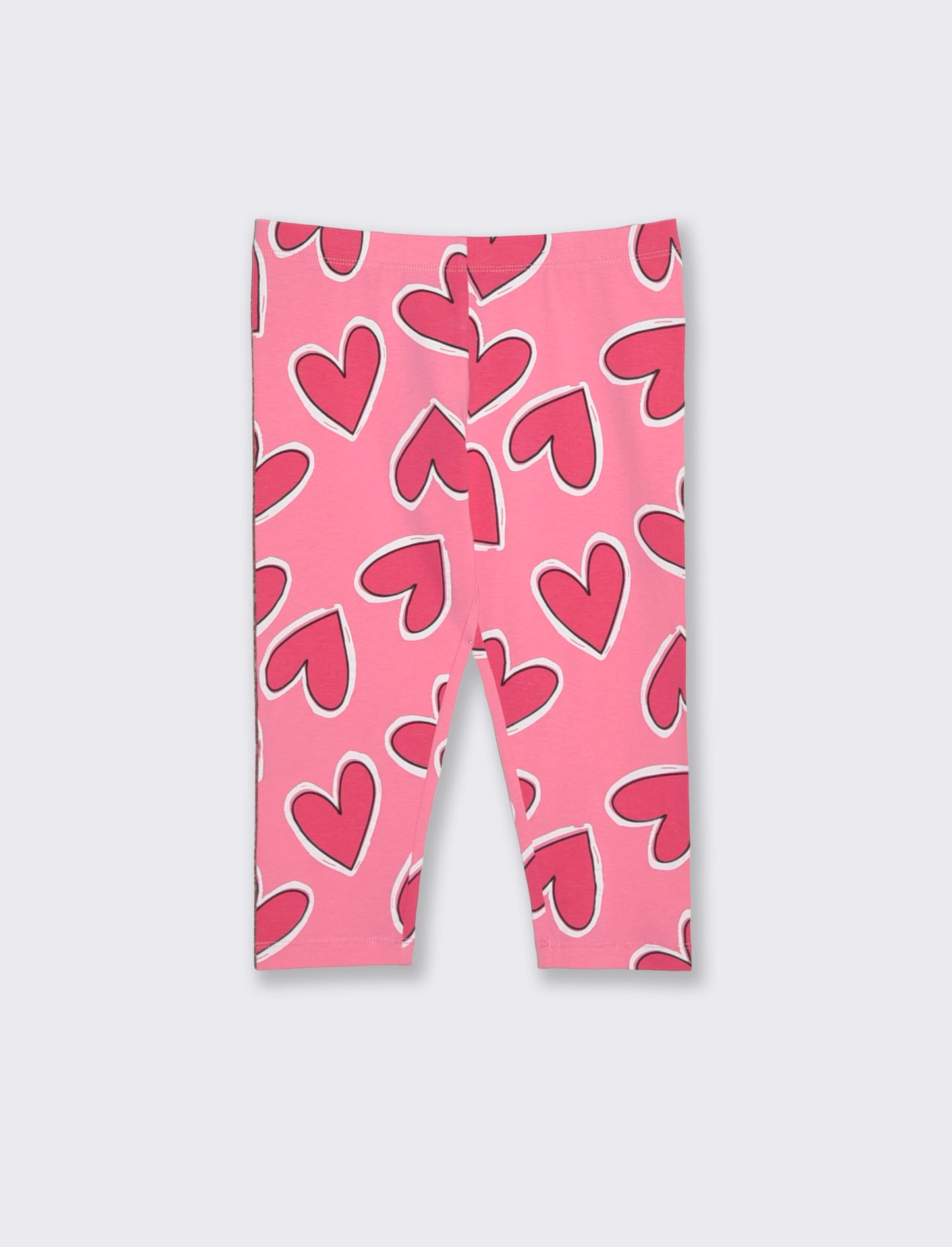 Leggings 3/4 in cotone elastico stampato - Fuxia
