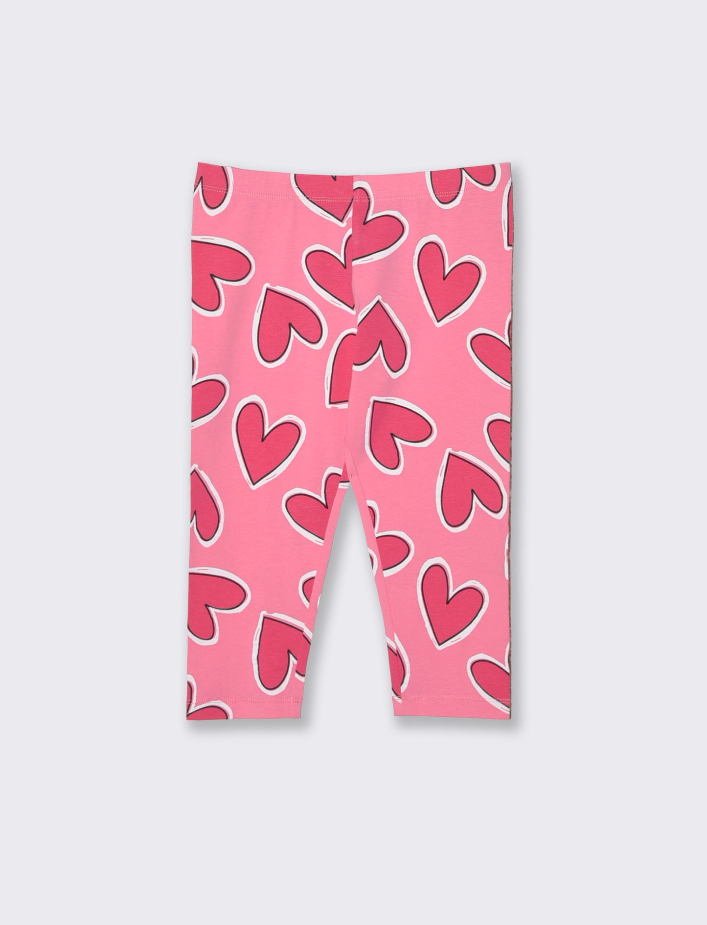 Leggings 3/4 in cotone elastico stampato - Fuxia
