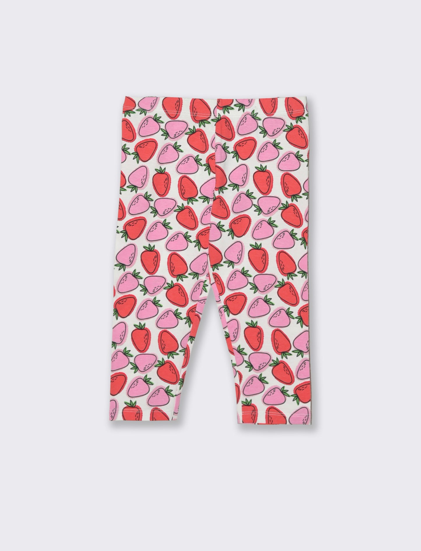 Leggings 3/4 in cotone elastico stampato - Fragola