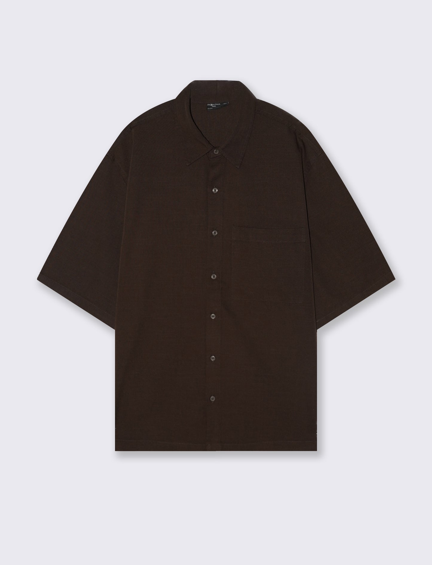 Camicia Boxy Fit in Cotone Slub - Moro