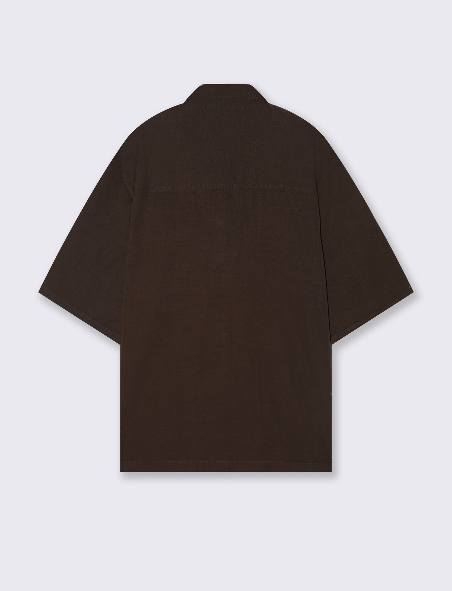Camicia Boxy Fit in Cotone Slub - Moro