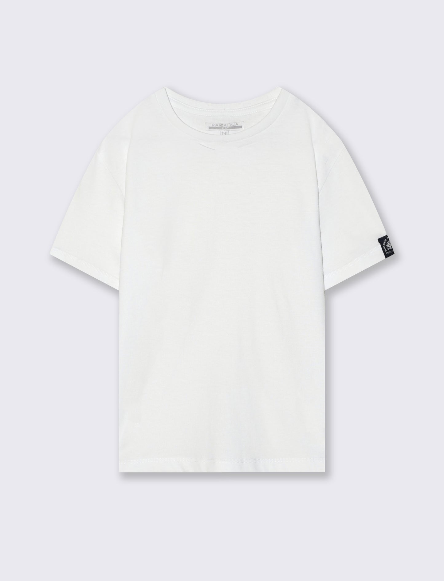 T-shirt mezza manica in cotone tinta unita - Bianco