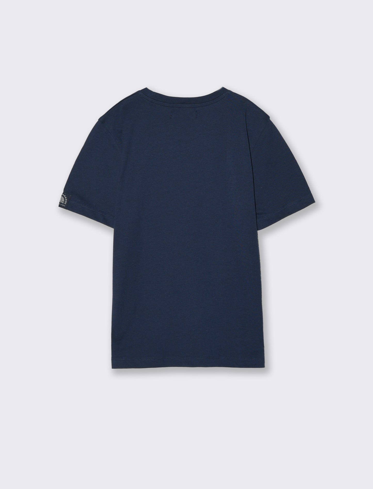 T-shirt mezza manica in cotone tinta unita - Blu