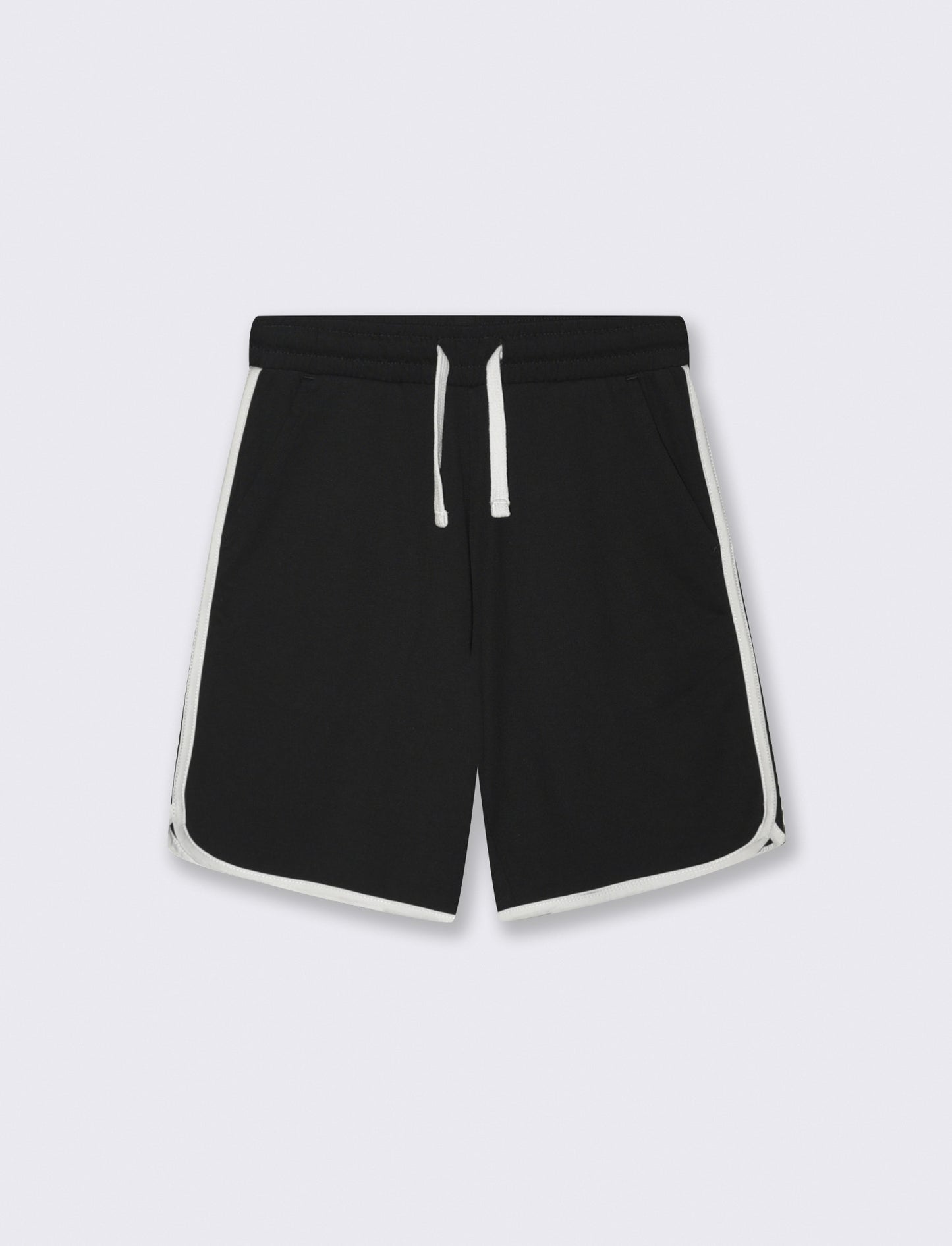 Bermuda baseball in jersey con lacci - Nero