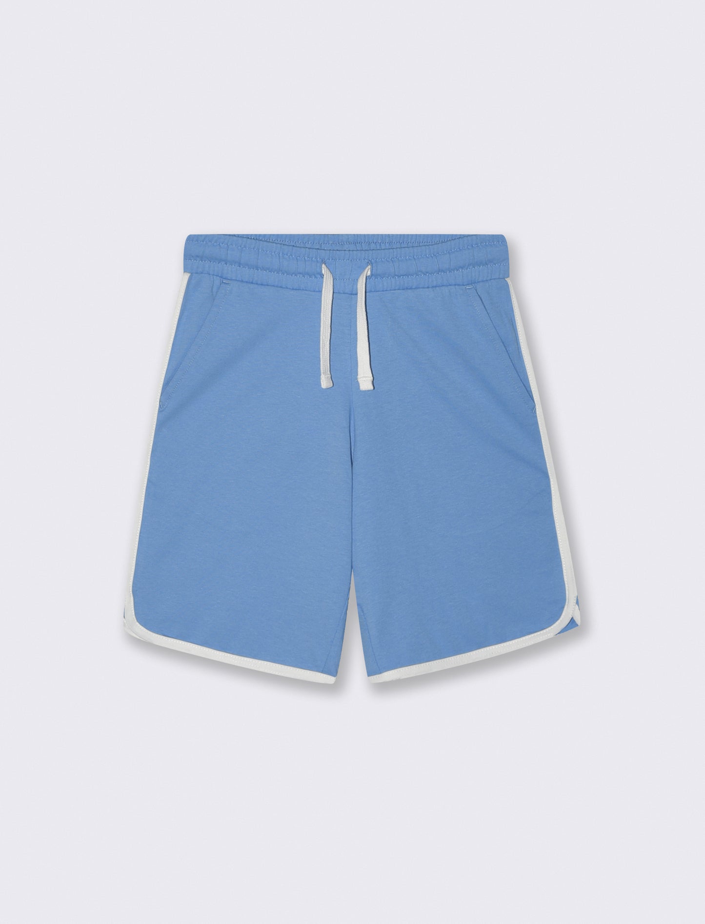 Bermuda baseball in jersey con lacci - Azzurro