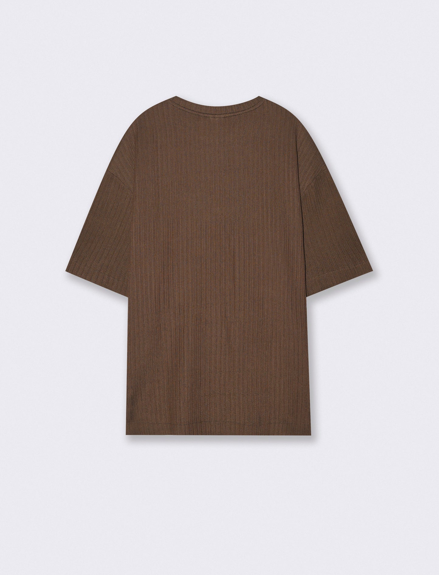 T-shirt jacquard relaxed fit plissettata - Moro