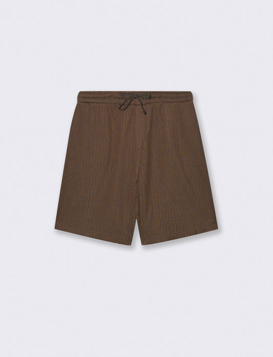 Bermuda Jacquard with Relaxed Jogger Waistband - Brown