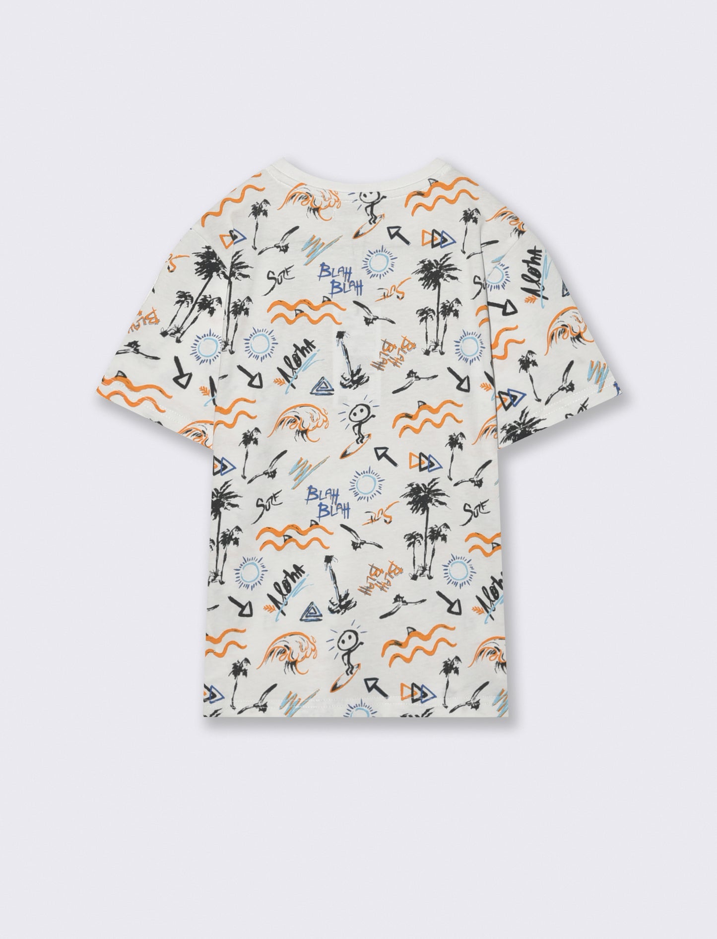 T-shirt fantasia mezza manica per il mare - Bianco