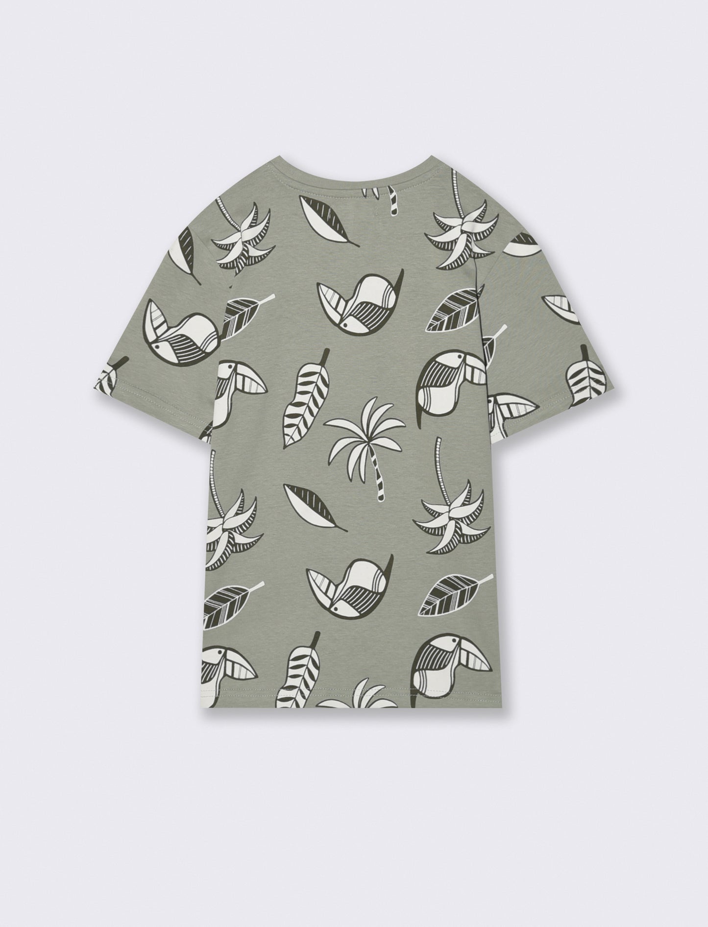 T-shirt fantasia mezza manica per il mare - Verde salvia