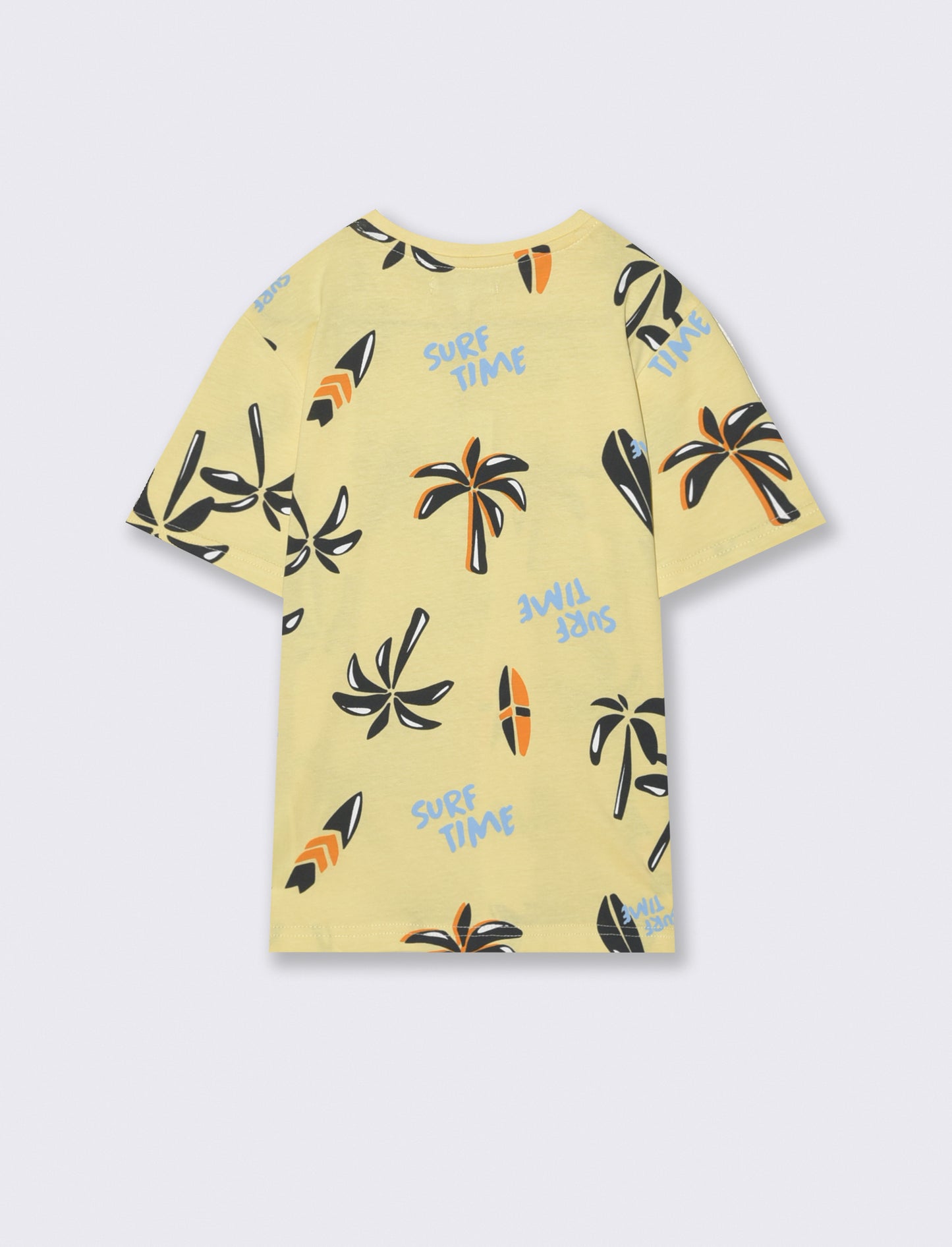 Half Sleeve Patterned T-Shirt for the Beach - Yellow