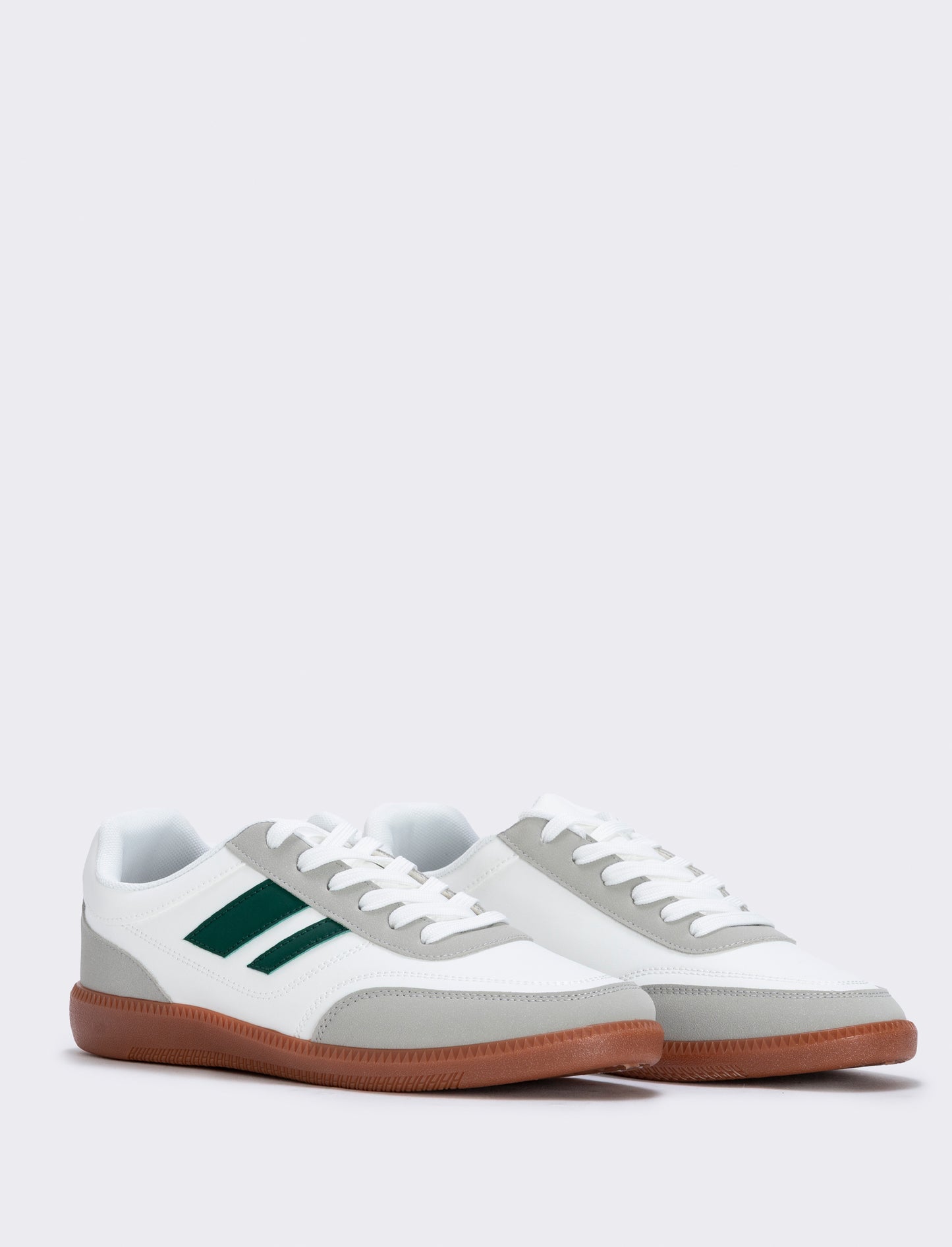 Sneakers bianche con inserti verdi da uomo - Bianco
