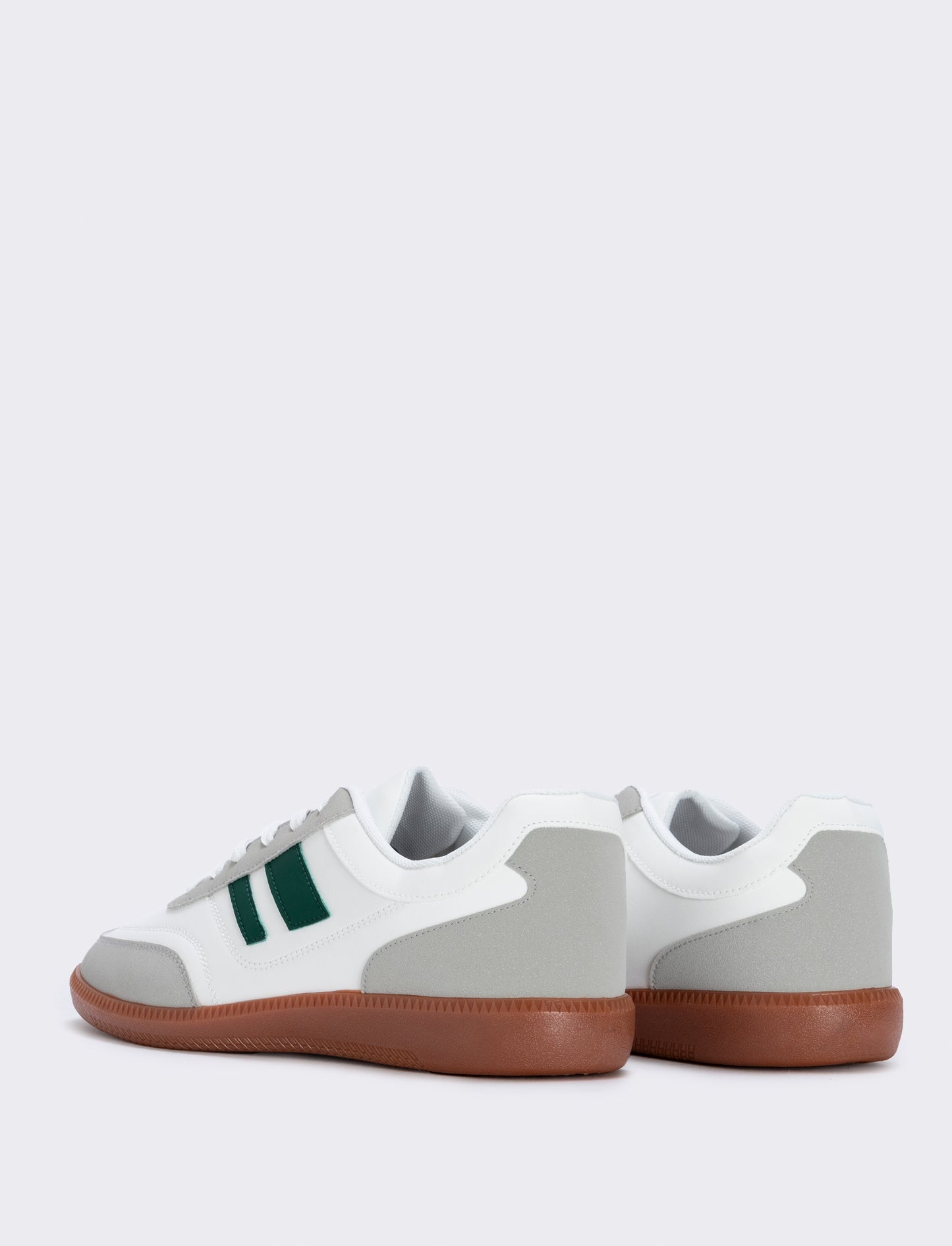 Sneakers bianche con inserti verdi da uomo - Bianco