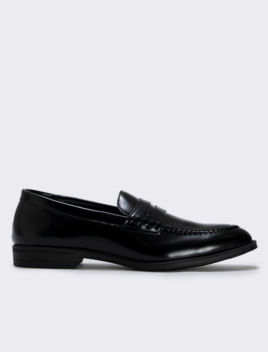 Mocassino in vernice poliuretano nero uomo - Nero