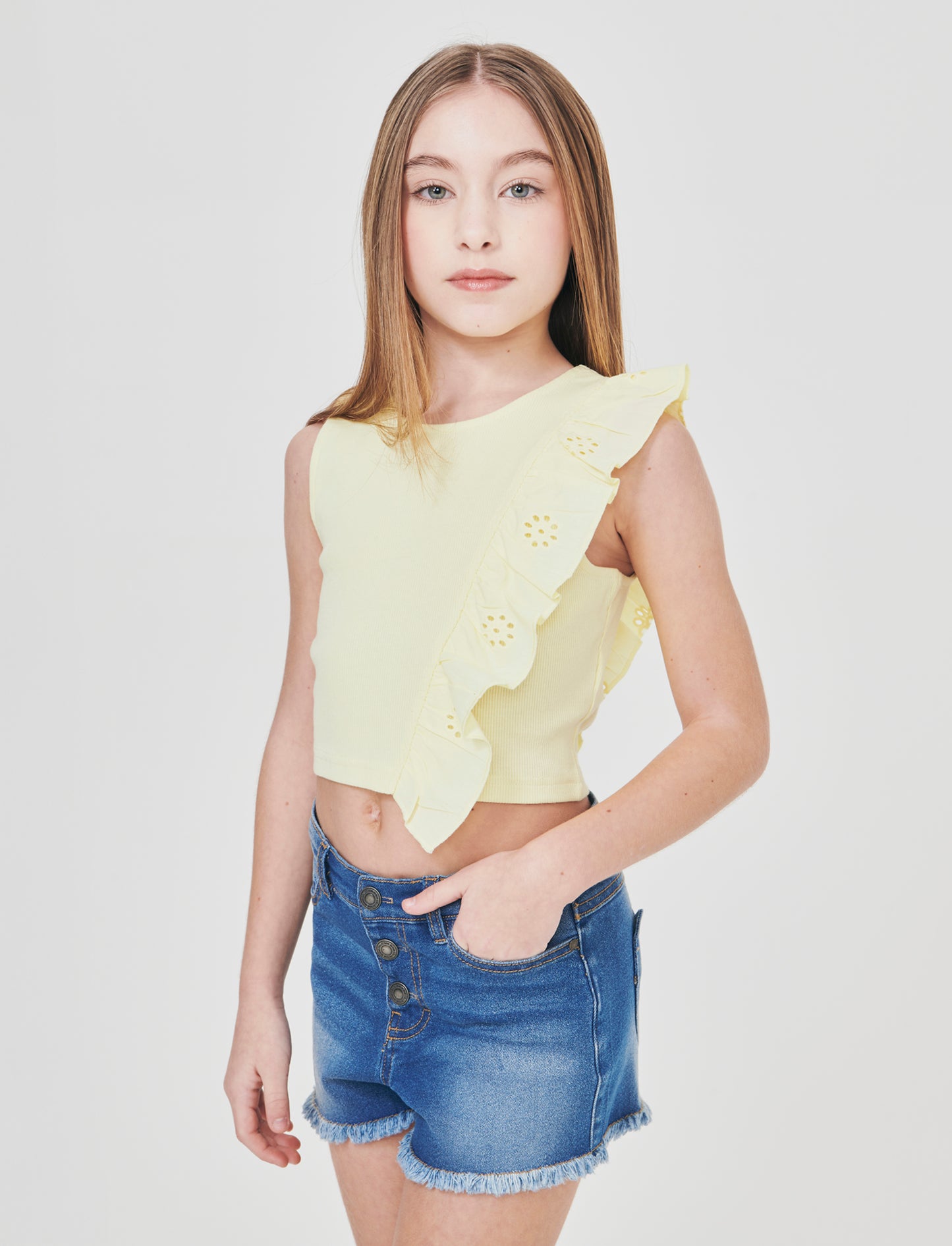 Canotta in costina. - Giallo