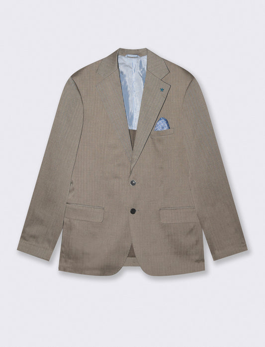 Elegant herringbone formal blazer - Grey