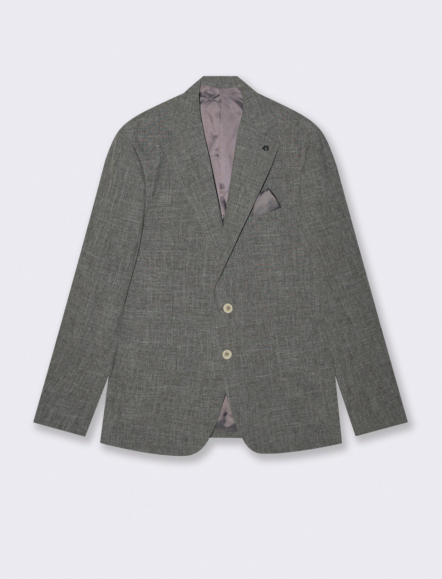 Elegant formal fit slub melange blazer - Grey