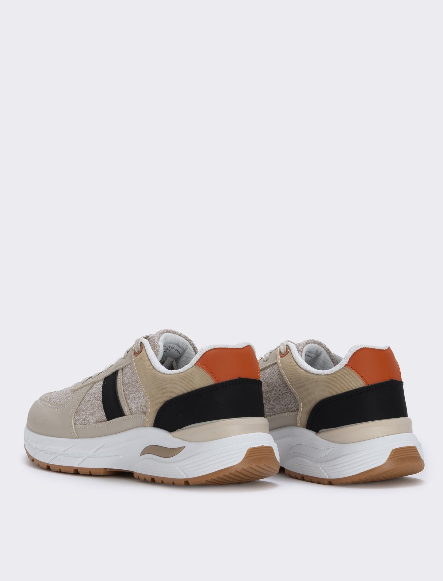 Sneakers retrò beige con dettagli a contrasto - Cammello