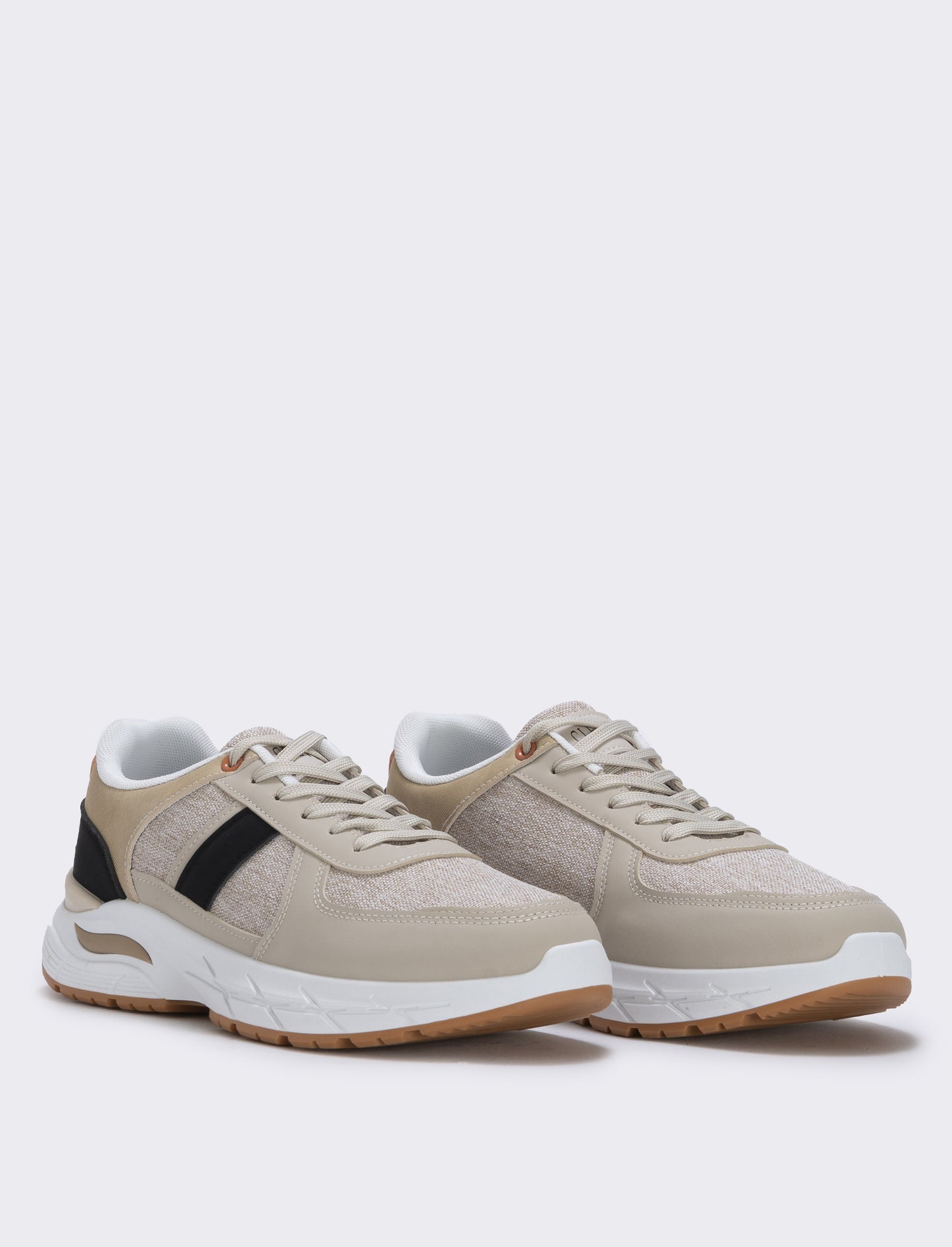 Sneakers retrò beige con dettagli a contrasto - Cammello