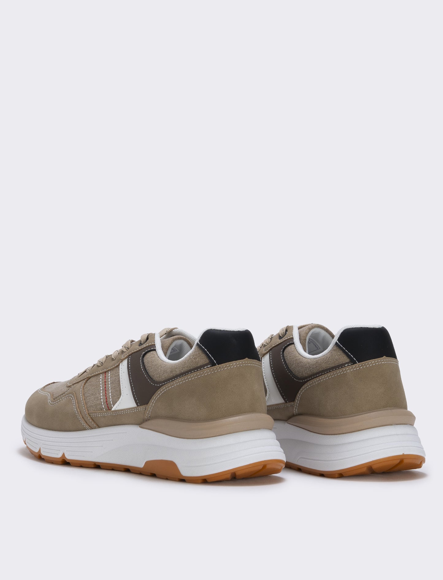 Sneakers casual da uomo in tessuto e poliuretano - Cammello
