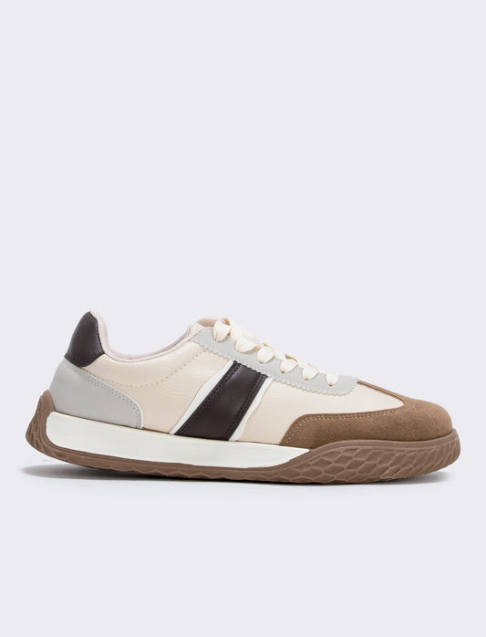 Sneakers beige multielementi da uomo - Beige
