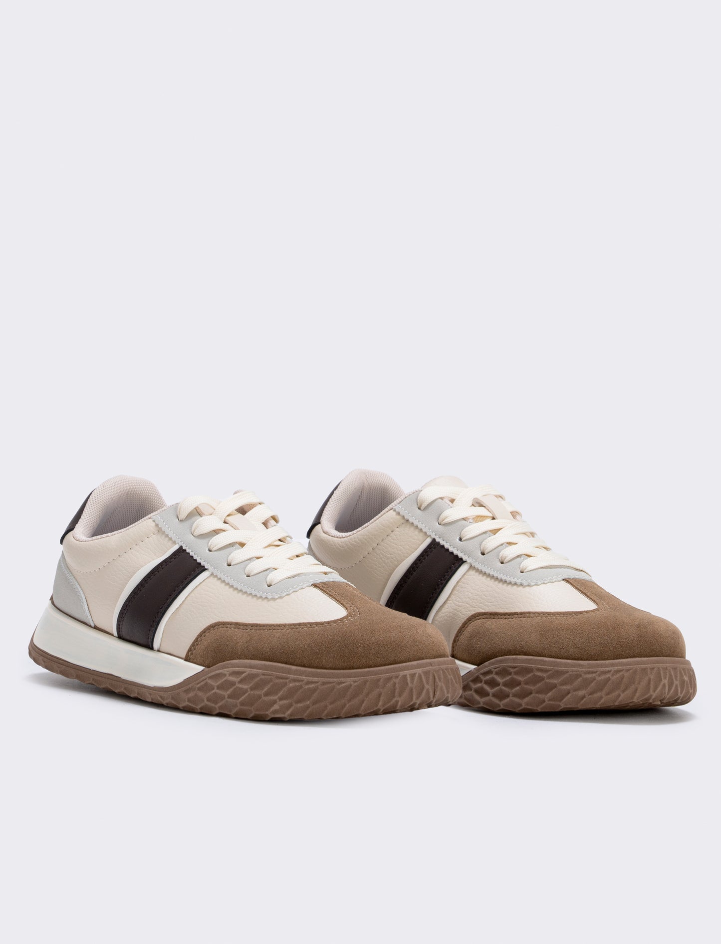Sneakers multielementi da uomo. - Beige