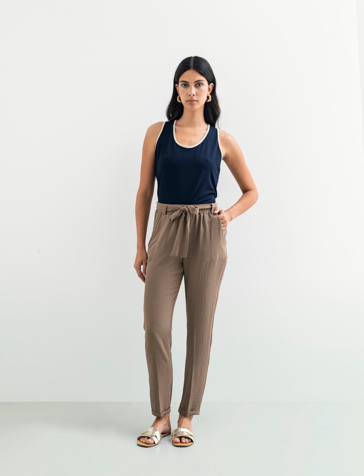 Pantalone con fusciacca - Cacao