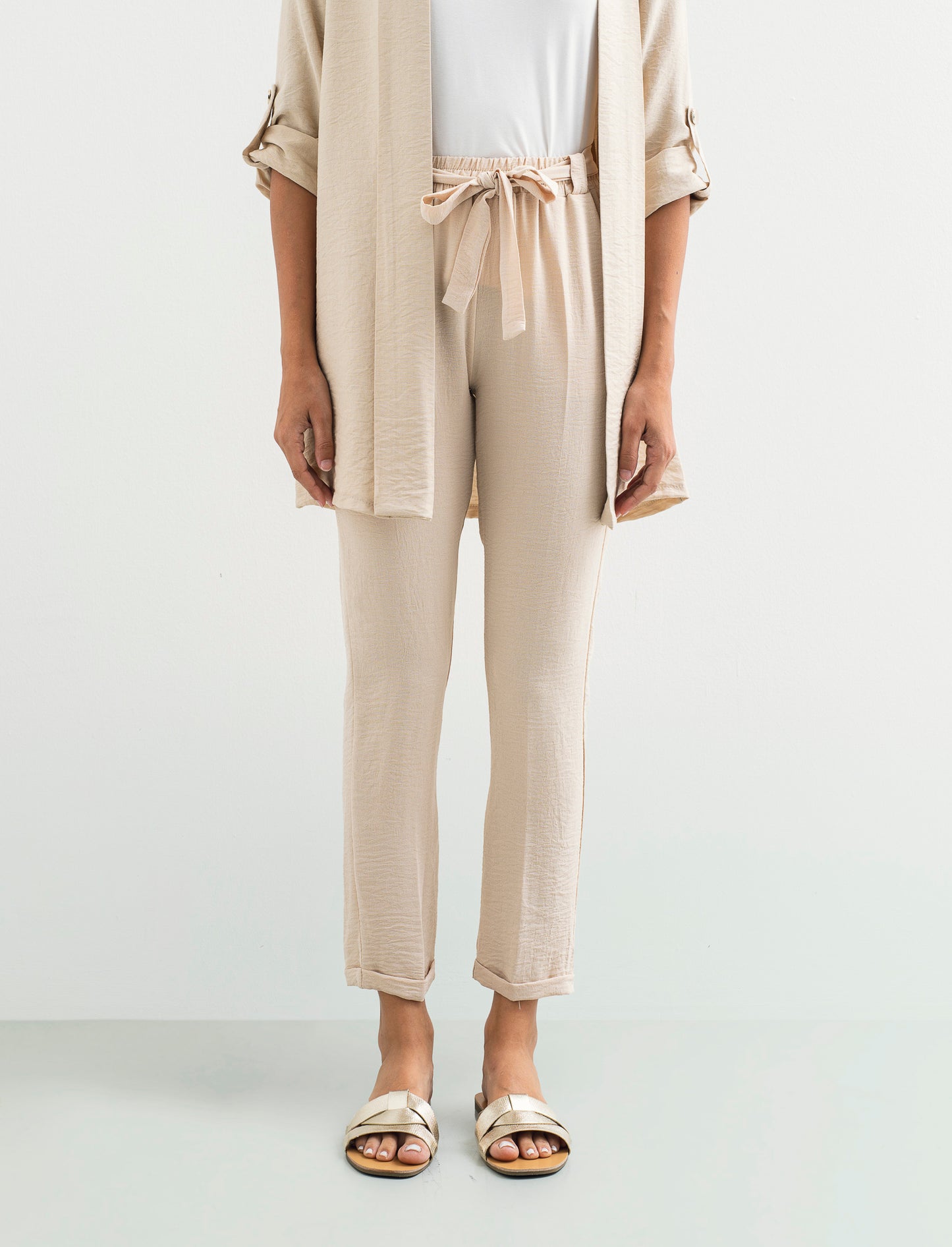 Pantalone con fusciacca - Beige