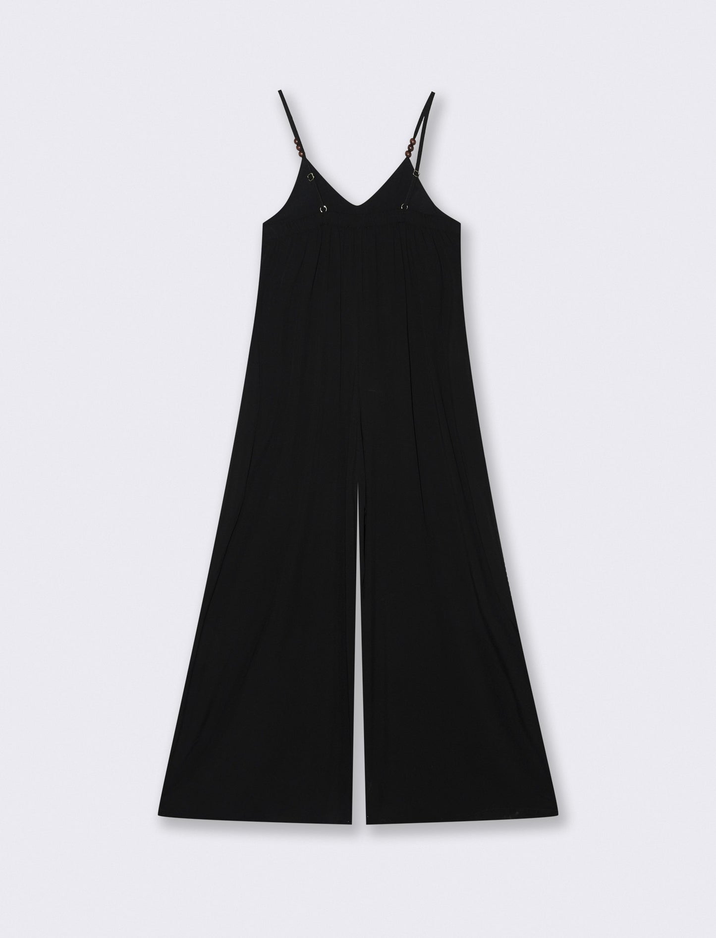 Vestito lungo in viscosa con bretelle - Nero