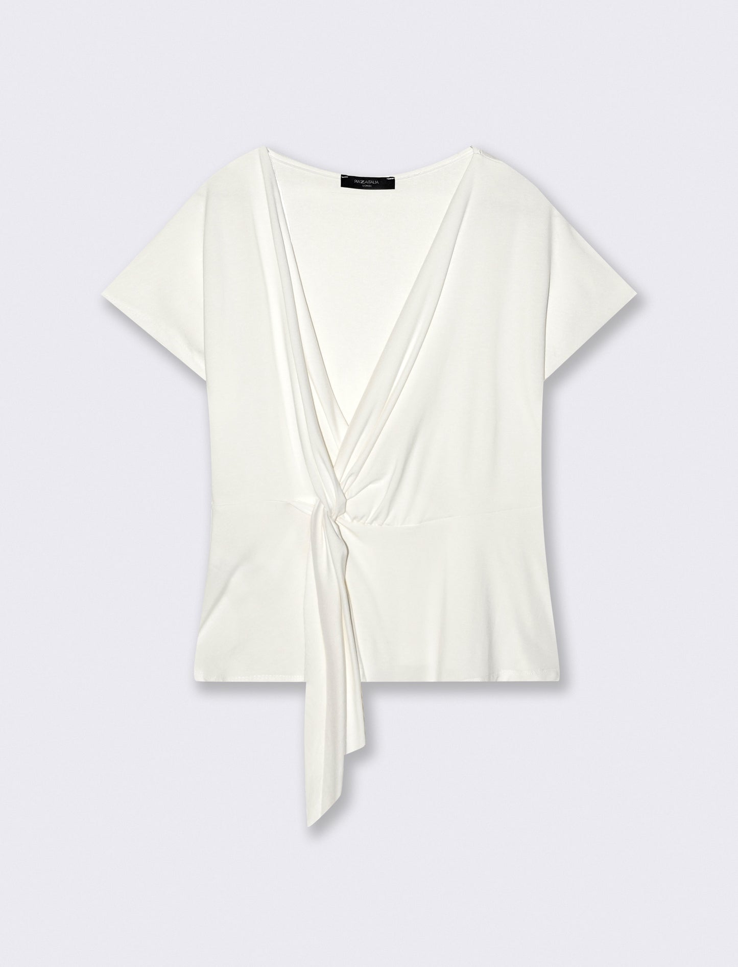 Casacca in popeline di viscosa con collana - Bianco latte