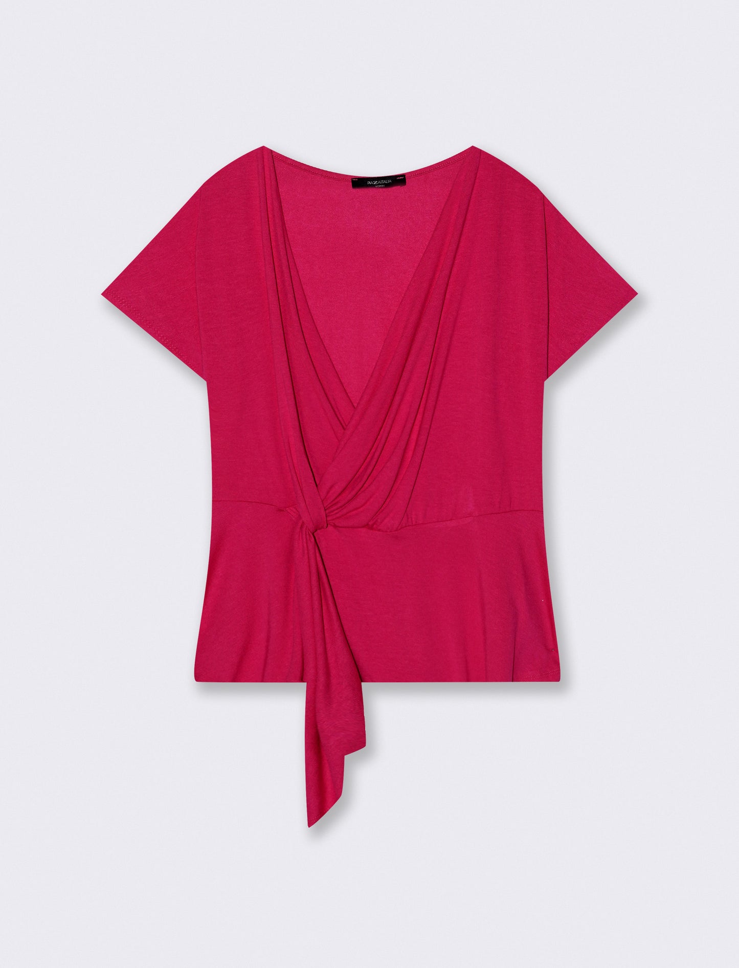 Casacca in popeline di viscosa con collana - Fuxia
