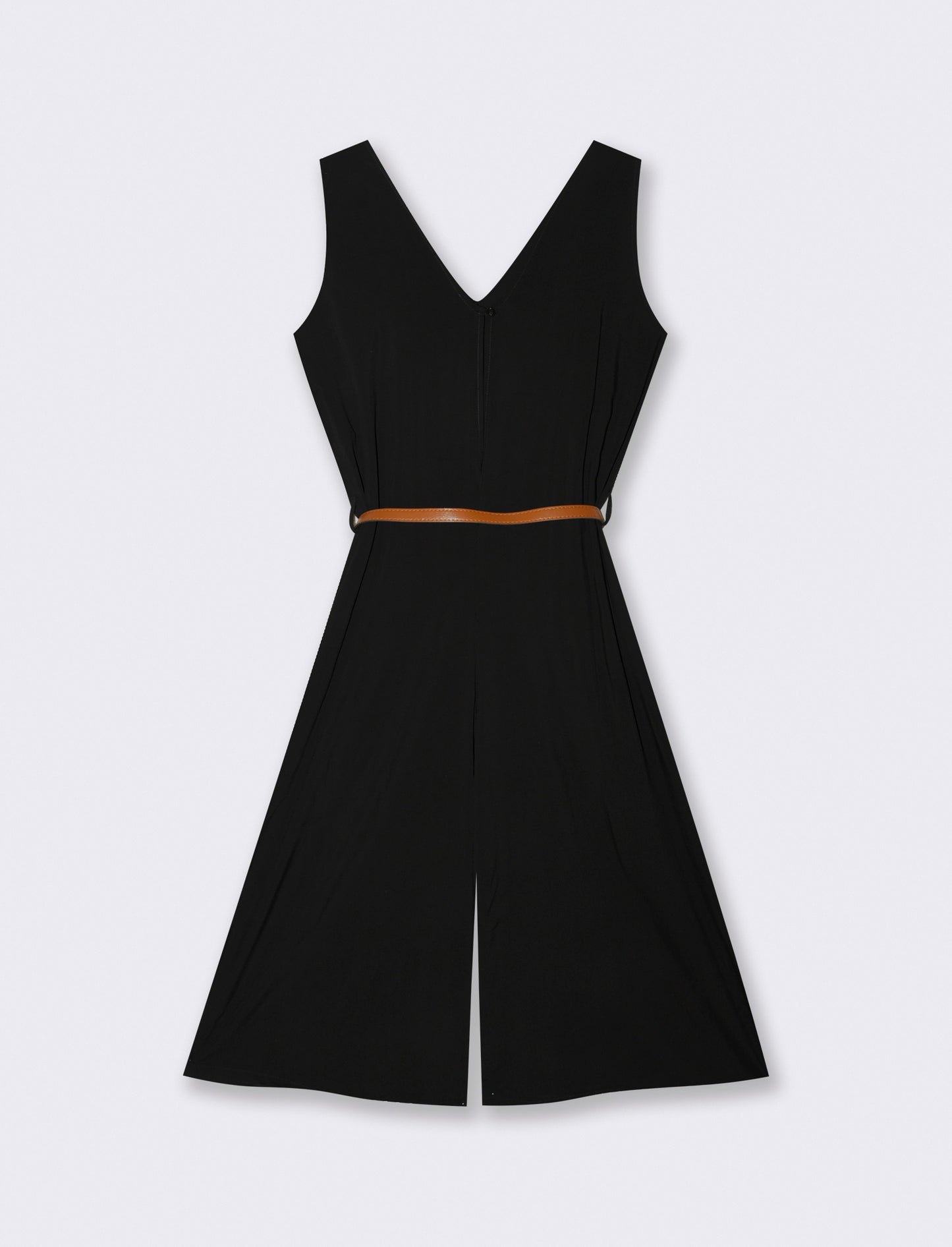 Vestito in viscosa con icrocio dietro - Nero