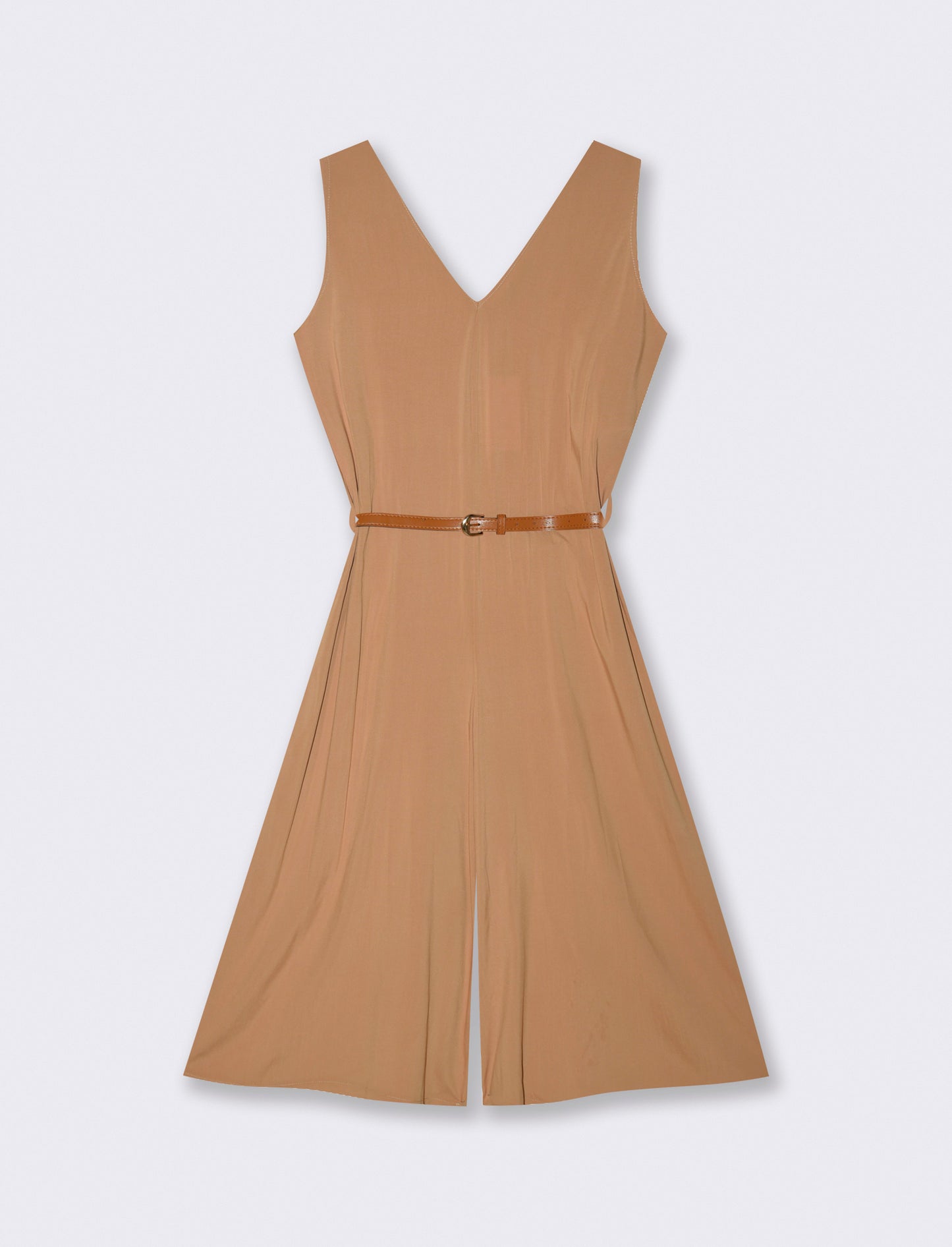 Vestito in viscosa con icrocio dietro - Beige