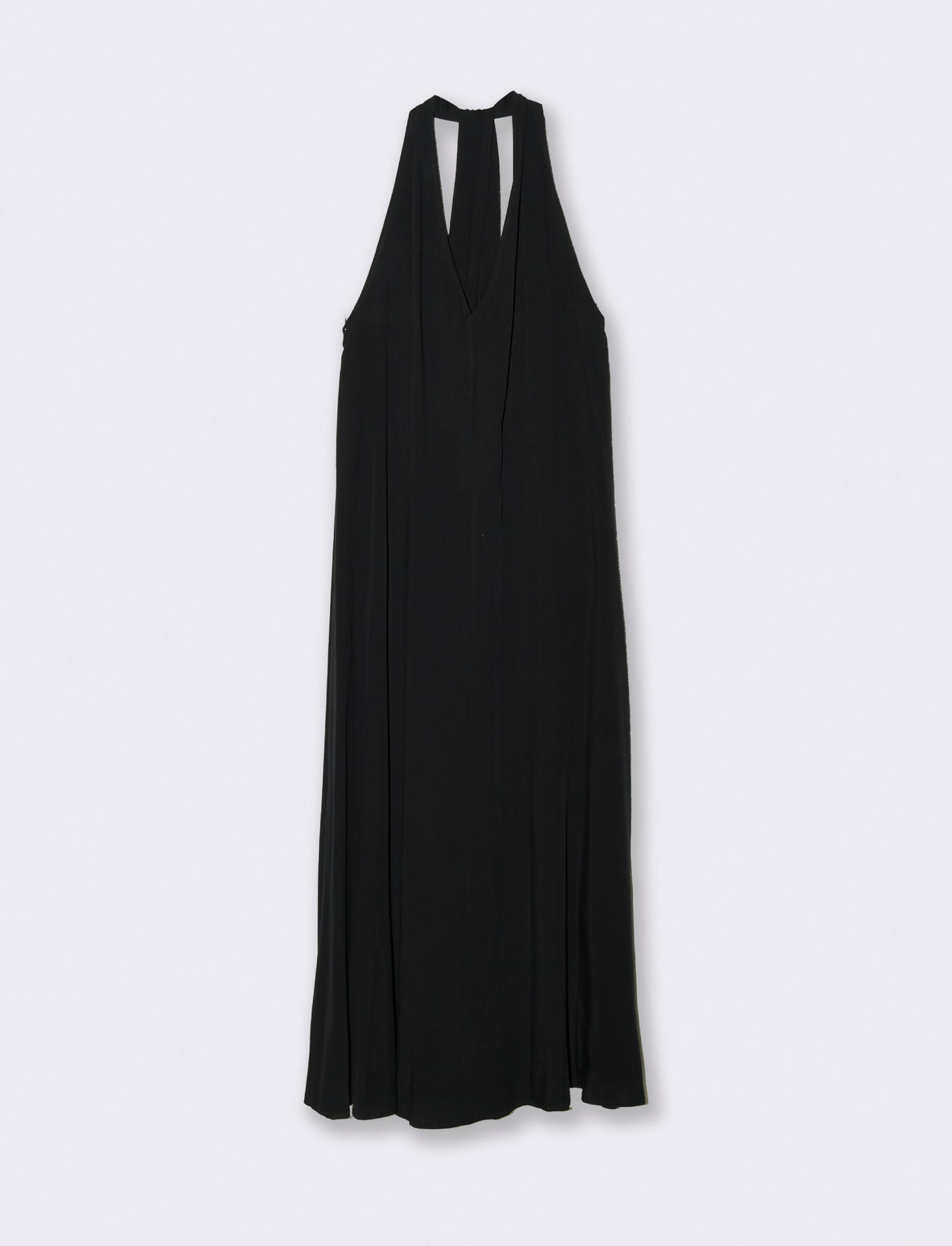 Vestito lungo in viscosa con incrocio sulla schiena - Nero