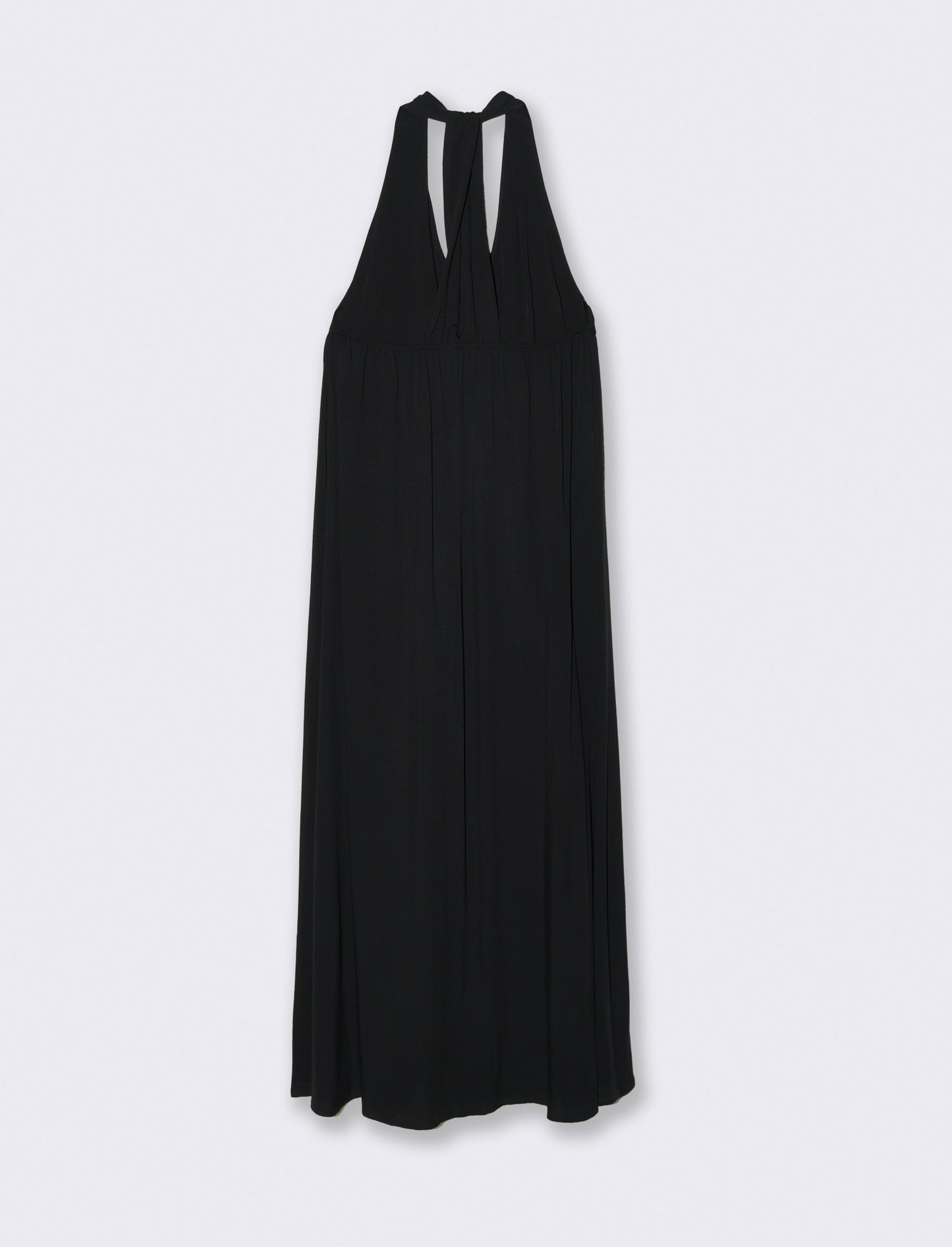 Vestito lungo in viscosa con incrocio sulla schiena - Nero