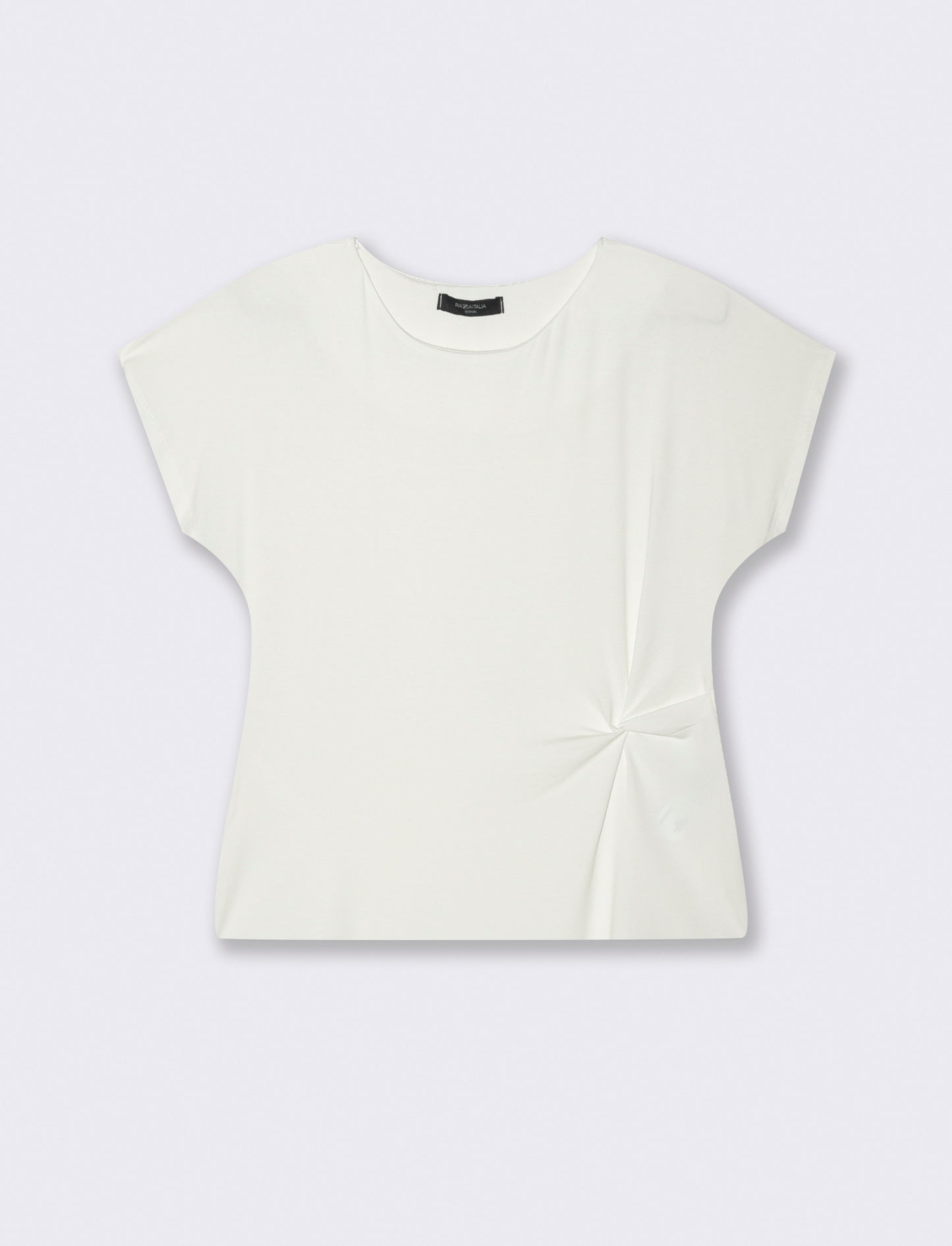 Tshirt con nodo in viscosa - Bianco latte