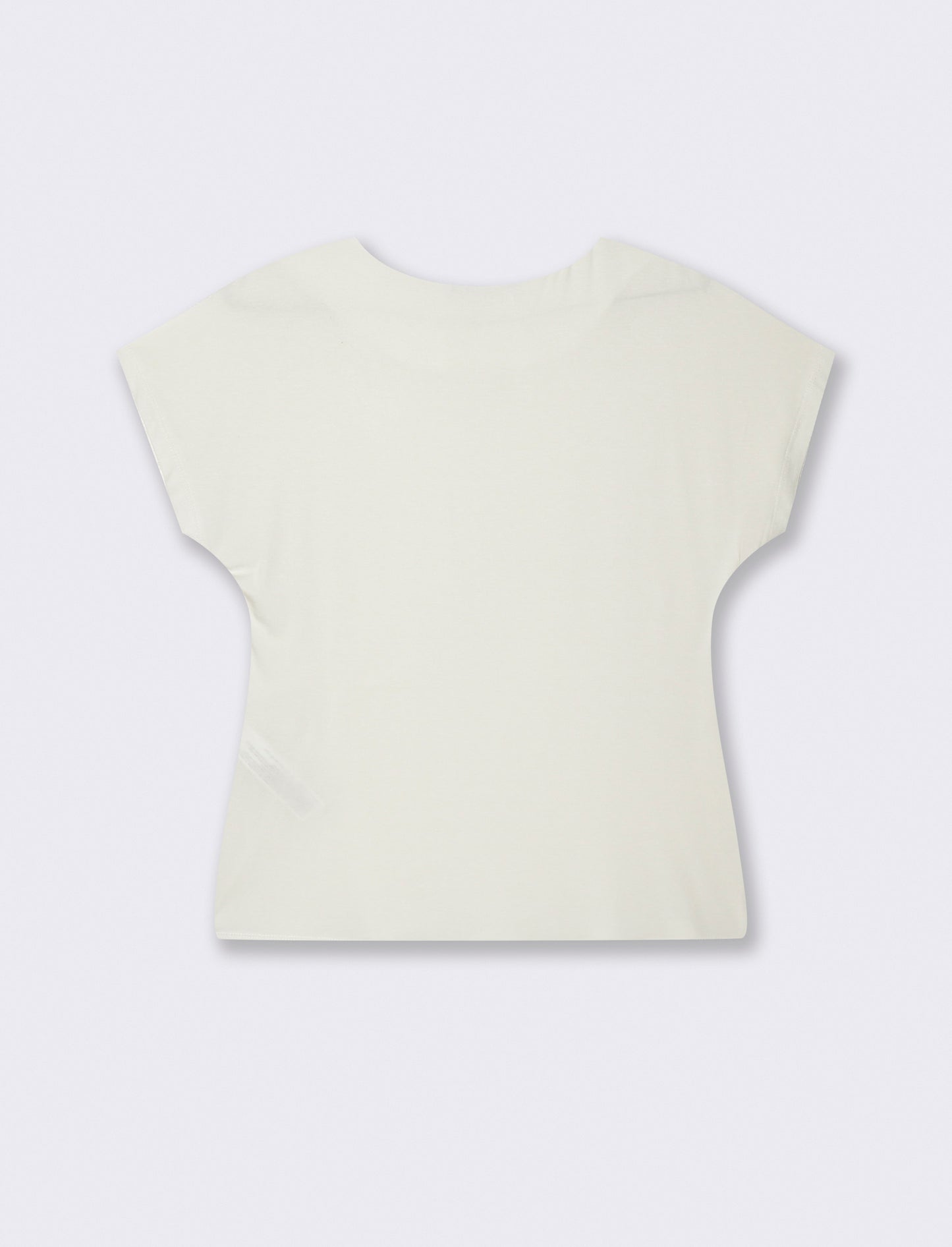 Tshirt con nodo in viscosa - Bianco latte
