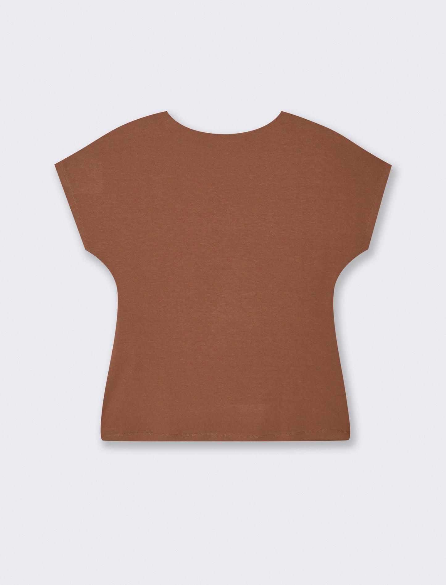 Tshirt con nodo in viscosa - Marrone tabacco