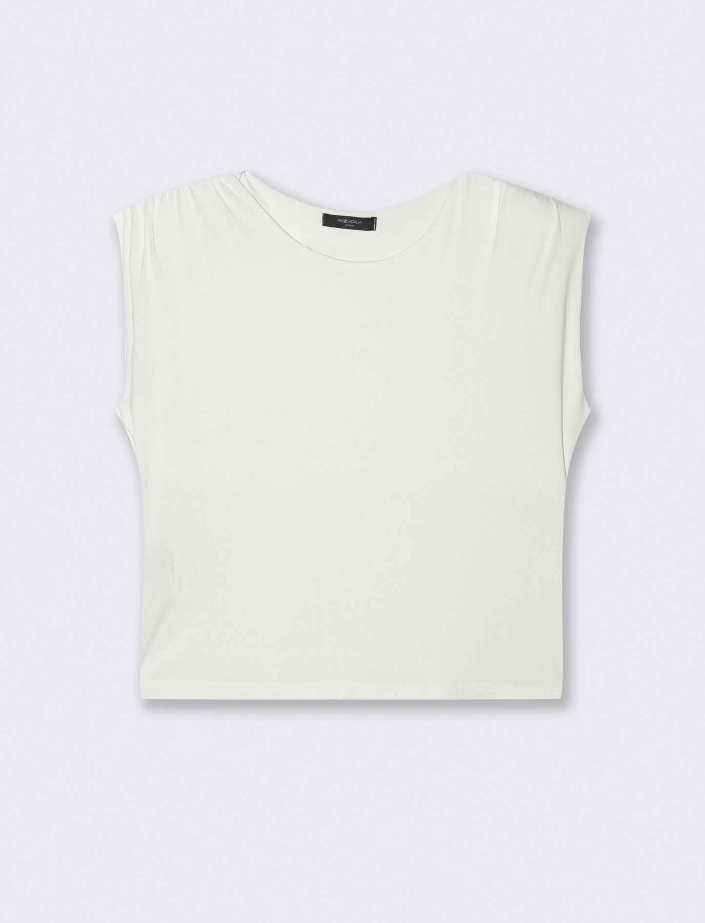 Tshirt smanicata con spalline - Bianco latte